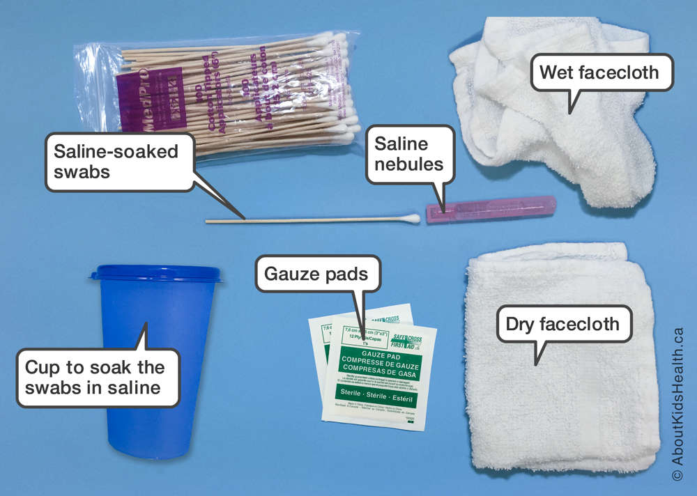 Tracheostomy cleaning supplies listed above