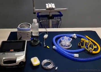 Astral 150 non-invasive ventilator including the filter, tubing and mask