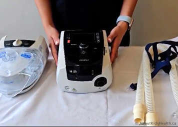 Resmed Stellar 150 non-invasive ventilator with the tubing and mask
