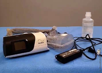 An example of a cpap device with tubing and mask