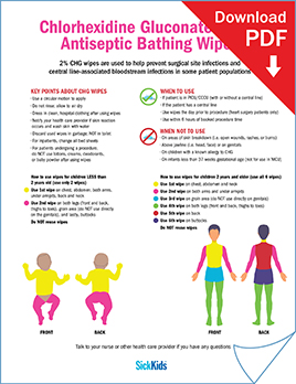 Clickable thumbnail image that will open a pdf file called chlorhexidine gluconate (chg) antiseptic bathing wipes