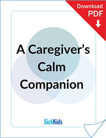 A thumbnail image of the cover of the calm companion booklet for parents and caregivers that can be clicked on to download the entire booklet