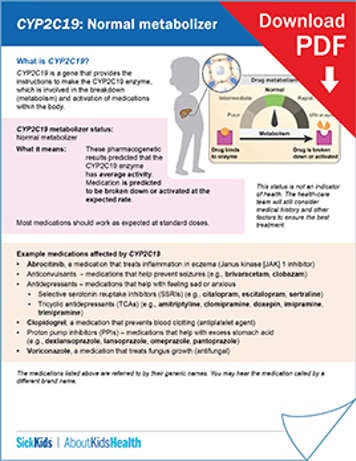 clickable thumbnail image to download handout on CYP2C19 normal metabolizer