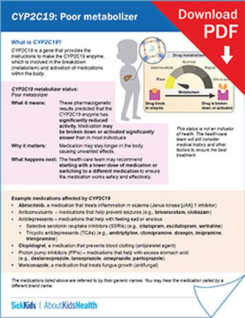 clickable thumbnail image to download handout on CYP2C19 poor metabolizer