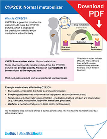 clickable thumbnail image to download handout on CYP2C9 normal metabolizer