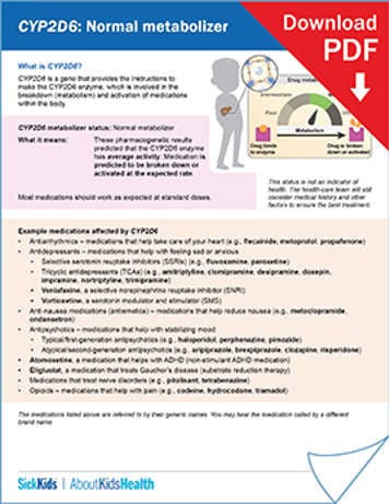 clickable thumbnail image to download handout on CYP2D6 normal metabolizer
