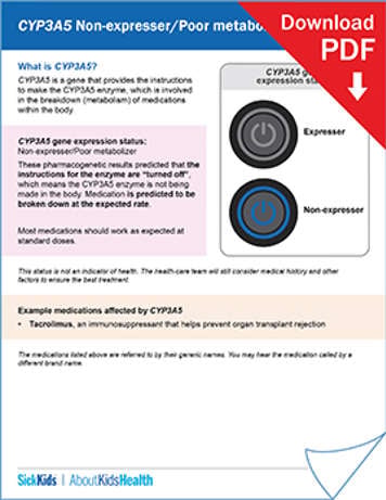 clickable thumbnail image to download handout on CYP3A5 non-expresser/poor metabolizer metabolizer