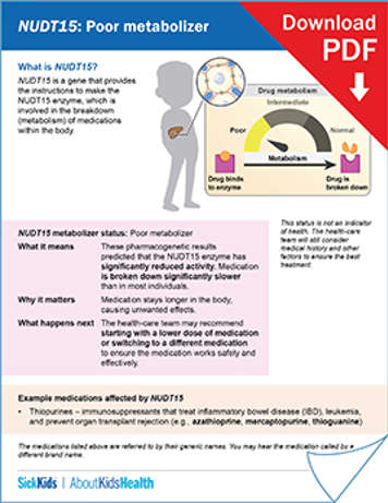 clickable thumbnail image to download handout on NUDT15 poor metabolizer
