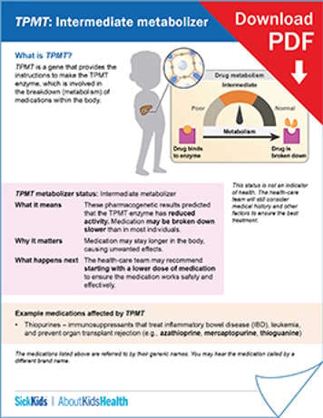 clickable thumbnail image to download handout on TPMT intermediate metabolizer