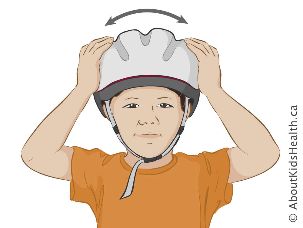 Checking helmet fit