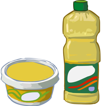 Monounsaturated fat food examples, including margarine and oil