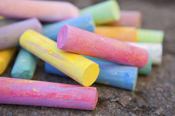 Sticks of colourful chalk