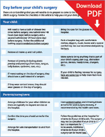download what to do in the days before surgery